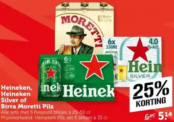 Coop Heineken Heineken Silver of Birra Moretti Pils aanbieding
