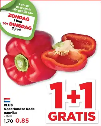 PLUS PLUS Nederlandse Rode paprika aanbieding