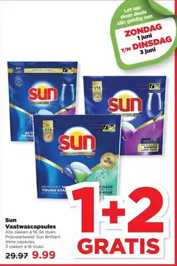 PLUS Sun Vaatwascapsules aanbieding