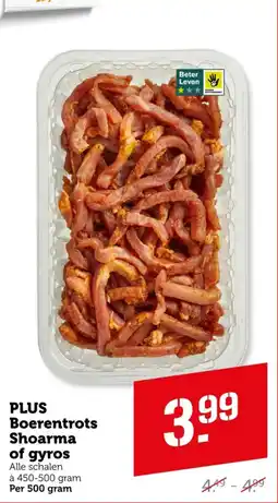 Coop PLUS Boerentrots Shoarma of gyros aanbieding