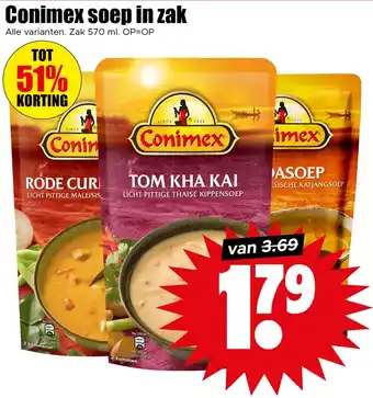 Dirk Conimex soep in zak aanbieding