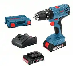 Bol.com Bosch Professional GSB 18V-21 Accu klop-/schroefboormachine 18V 2.0Ah (2x) in L-Case - 06019H1109 aanbieding