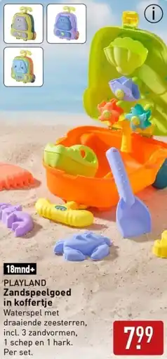 ALDI PLAYLAND Zandspeelgoed in koffertje aanbieding