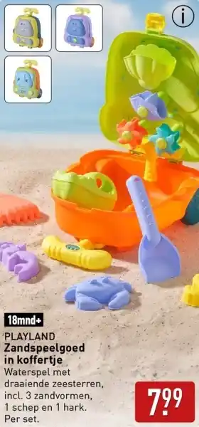 ALDI PLAYLAND Zandspeelgoed in koffertje aanbieding