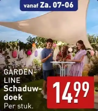 ALDI GARDENLINE Schaduwdoek aanbieding