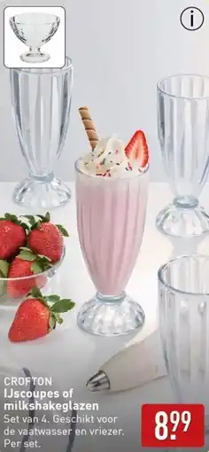 ALDI CROFTON IJscoupes of milkshakeglazen aanbieding