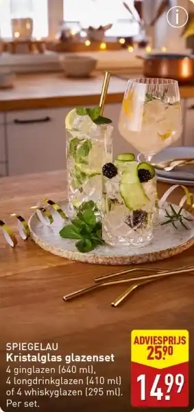 ALDI SPIEGELAU Kristalglas glazenset aanbieding