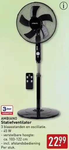 ALDI AMBIANO Statiefventilator aanbieding