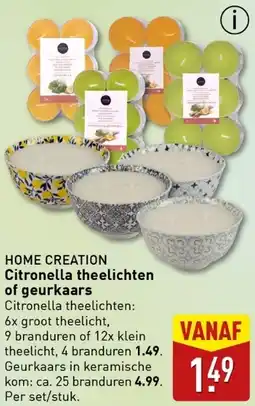 ALDI HOME CREATION Citronella theelichten of geurkaars aanbieding