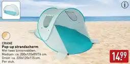 ALDI CRANE Pop-up strandscherm aanbieding