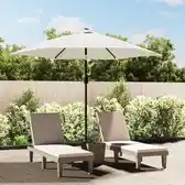 Praxis vidaXL Parasol - Zandwit - 3m Diameter - UV-straling bescherming - Kantelbaar aanbieding