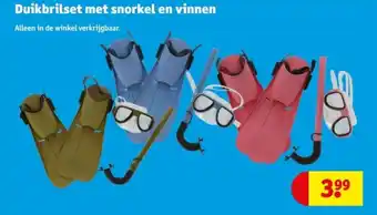 Kruidvat Duikbrilset met snorkel en vinnen aanbieding