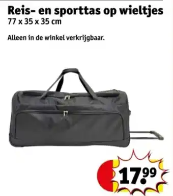 Kruidvat Reis en sporttas op wieltjes aanbieding