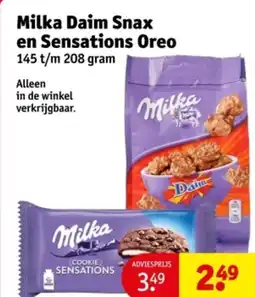 Kruidvat Milka Daim Snax en Sensations Oreo aanbieding