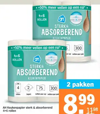 Albert Heijn AH Keukenpapier sterk & absorberend aanbieding