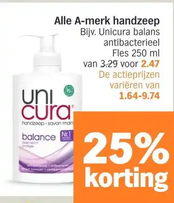 Albert Heijn Alle A-merk handzeep aanbieding