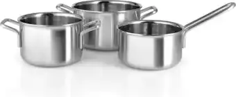 Bol.com Eva Trio - Multi 3 ply Pannenset Set van 3 Stuks - Roestvast Staal - Zilver aanbieding