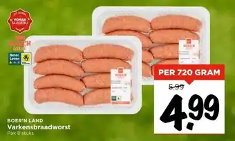 Vomar Voordeelmarkt BOER'N LAND Varkensbraadworst aanbieding