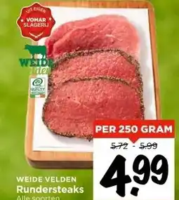 Vomar Voordeelmarkt WEIDE VELDEN Rundersteaks aanbieding