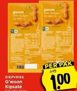Vomar Voordeelmarkt DIEPVRIES G'woon Kipsaté aanbieding
