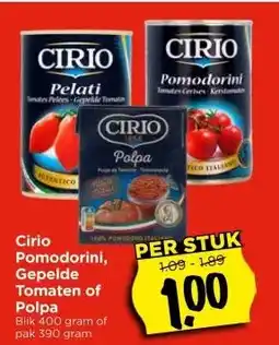 Vomar Voordeelmarkt Cirio Pomodorini, Gepelde Tomaten of Polpa aanbieding