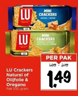 Vomar Voordeelmarkt LU Crackers Naturel of Olijfolie & Oregano aanbieding