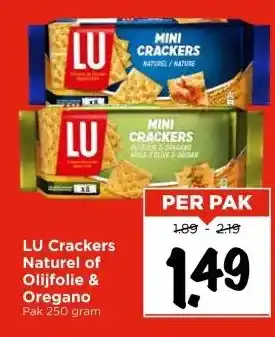Vomar Voordeelmarkt LU Crackers Naturel of Olijfolie & Oregano aanbieding