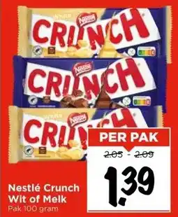 Vomar Voordeelmarkt Nestlé Crunch Wit of Melk aanbieding