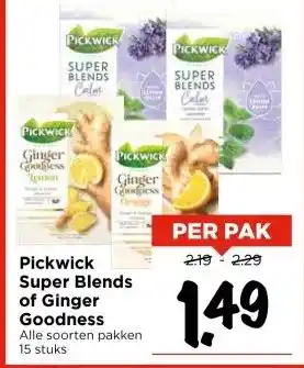 Vomar Voordeelmarkt Pickwick Super Blends of Ginger Goodness aanbieding