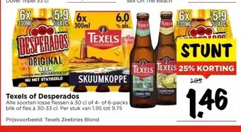 Vomar Voordeelmarkt Texels of Desperados aanbieding