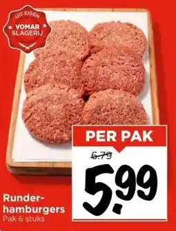 Vomar Voordeelmarkt Runderhamburgers aanbieding