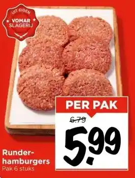 Vomar Voordeelmarkt Runderhamburgers aanbieding