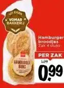 Vomar Voordeelmarkt Hamburgerbroodjes aanbieding