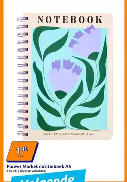 Action Flower Market notitieboek A5 aanbieding