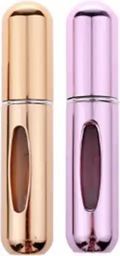 Bol.com Mini Parfum Flesje 2-PACK goud en roze| Lipstick Formaat Navulbare Parfum Verstuiver aanbieding
