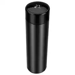 Marskramer Thermosfles RVS zwart 450 ml met thermometer  en theefilter aanbieding