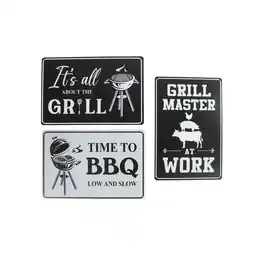 Marskramer Wandbord BBQ/Grill 3 assorti metaal 20x30x0,02cm aanbieding