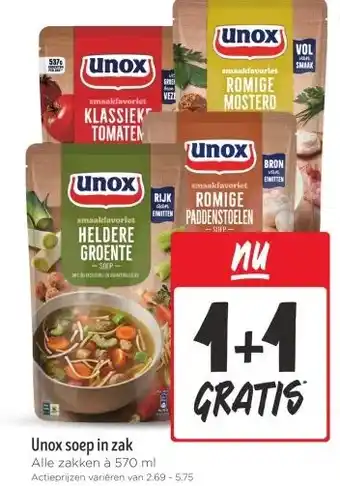 Jumbo Unox soep in zak aanbieding