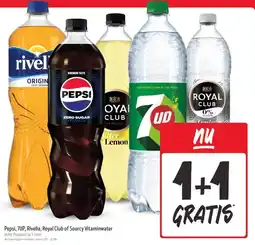 Jumbo Pepsi, 7UP, Rivella, Royal Club of Sourcy Vitaminwater aanbieding