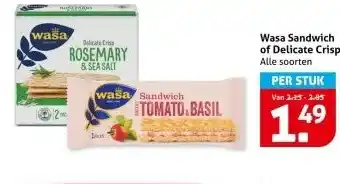 Hoogvliet Wasa Sandwich of Delicate Crisp aanbieding