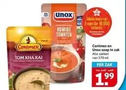 Hoogvliet Conimex en Unox soep in zak aanbieding
