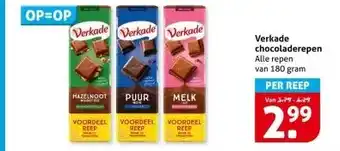 Hoogvliet Verkade chocoladerepen aanbieding