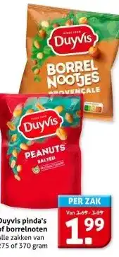 Hoogvliet Duyvis pinda's of borrelnoten aanbieding