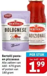 Hoogvliet Bertolli pasta- en pizzasaus aanbieding