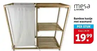 Hoogvliet Bamboe kastje met wasmand aanbieding