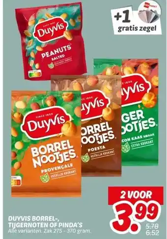 Dekamarkt DUYVIS BORREL-, TIJGERNOTEN OF PINDA'S aanbieding