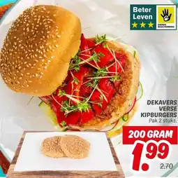 Dekamarkt DEKAVERS VERSE KIPBURGERS aanbieding