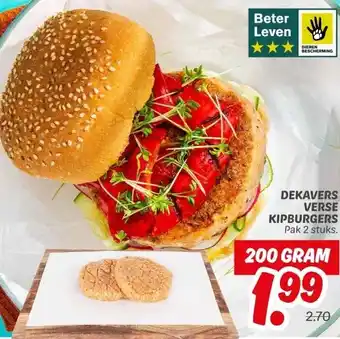 Dekamarkt DEKAVERS VERSE KIPBURGERS aanbieding
