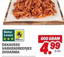 Dekamarkt DEKAVERS VARKENSREEPJES SHOARMA aanbieding