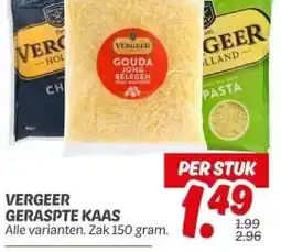 Dekamarkt VERGEER GERASPTE KAAS aanbieding